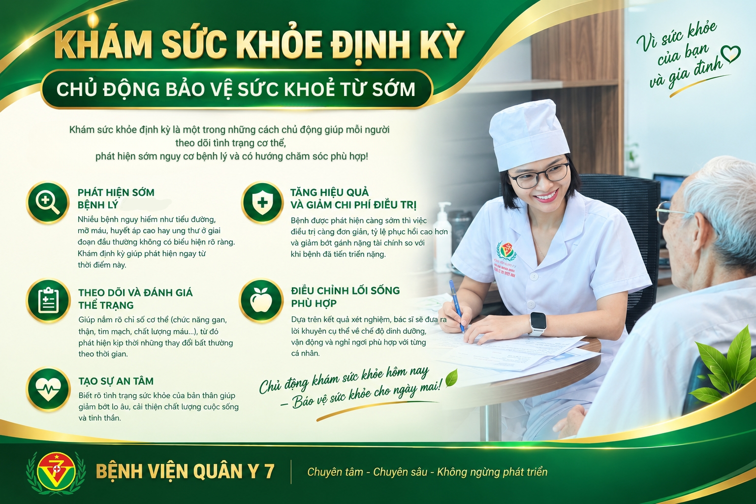 KHÁM SỨC KHỎE ĐỊNH KỲ – YẾU TỐ THEN CHỐT TRONG CHỦ ĐỘNG BẢO VỆ SỨC KHỎE